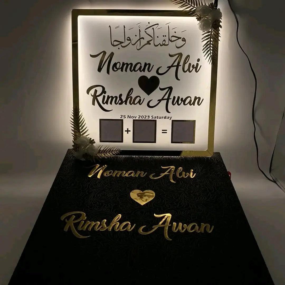 Customize Nikah Sign Plates SIZE 10X12