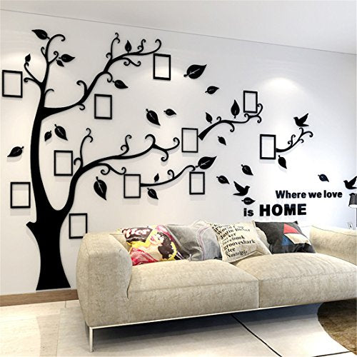8Hubs Tree Wall Sticker with Famliy Picture Frames for home decoration