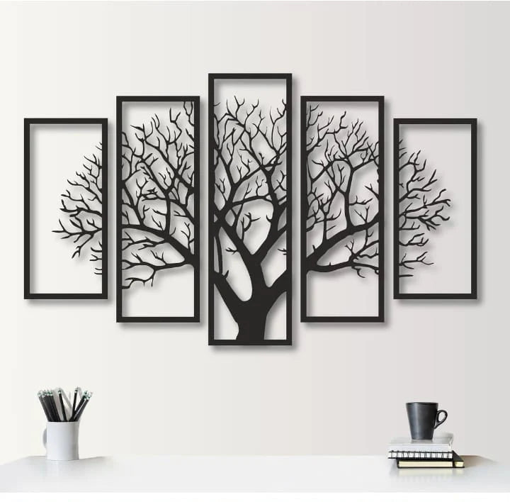 Evento MDF Wall Art 5 frame Tree Panels Frame Wall Decor (EWW)