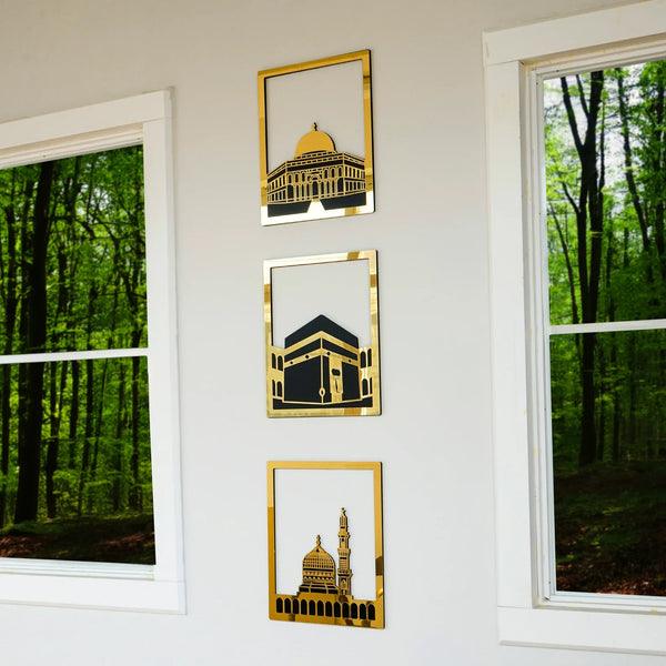 Masjid al-Aqsa, Masjid al-Haram & Masjid an-Nabawi β 30x12 inches