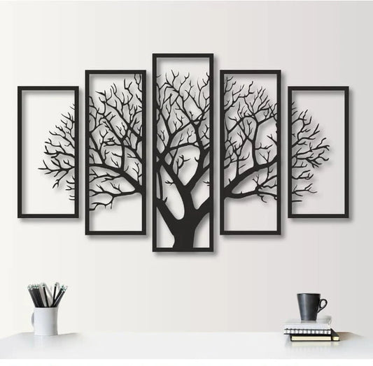 Evento MDF Wall Art 5 frame Tree Panels Frame Wall Decor (EWW)