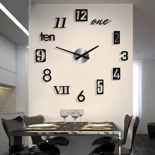 Large 3D Numbers wall clock for home and office